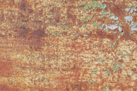 Surface of rusty iron with remnants of old paint, chipped paint, texture ba.. Stock Photos