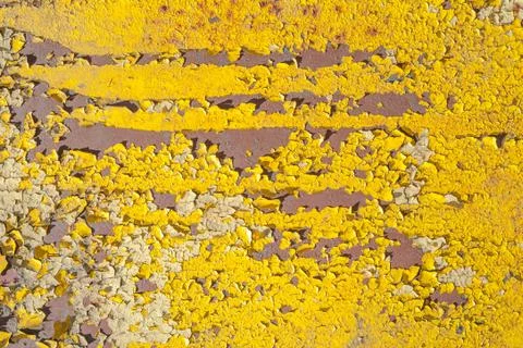Surface of rusty iron with remnants of old paint, chipped paint, texture Stock Photos
