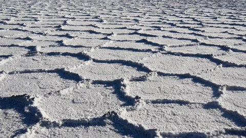 Surface With Salt Deposits In Large Salt Pan Stock-Footage 168058061