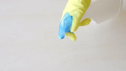 Surface sanitizing against COVID-19 outbreak. Stock Footage 138884618