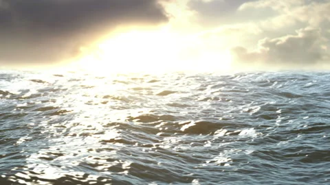 The surface of the sea at sunset. Stock Footage 86487560