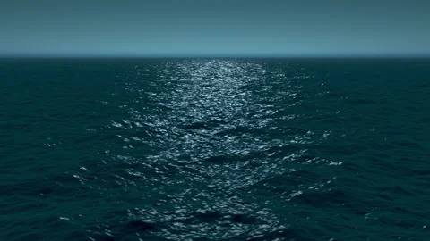 The surface of the sea with waves and glare from the sun in the fog Stock Footage 197326344