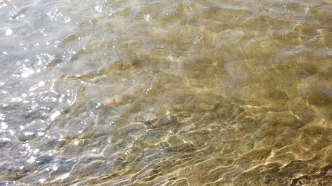 Surface of a shallow river with a sandy bottom Stock Footage 128841971