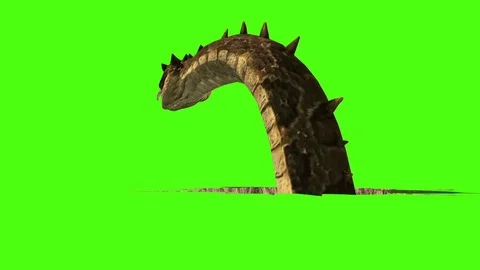 Surface Shatter Giant Snake Back Green Screen 3D Rendering Destruction Stock Footage 87295547