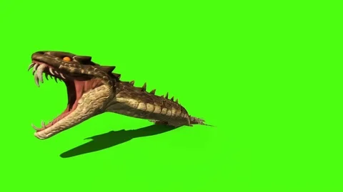 Surface Shatter Giant Snake Green Screen 3D Rendering Destruction Stock Footage 87295550