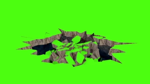 Surface Shatter Green Screen 3D Rendering Destruction Stock Footage 88622559