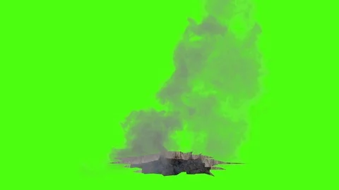 Surface Shatter Smoke Green Screen 3D Rendering Destruction Stock Footage 88623064