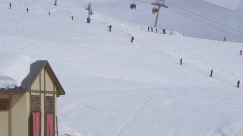 Surface ski lift timelapse on ski resort Stock Footage 104193505
