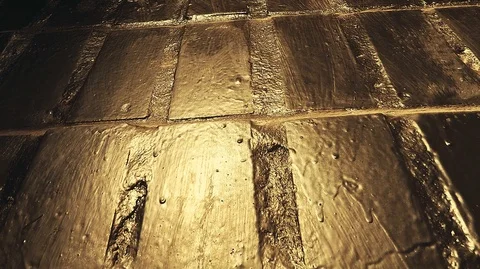 Surface of slabs painted with gold paint Stock Footage 125788494