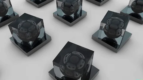 The surface of the sphere inside the cube. Seamless loop Stock Footage 75914614