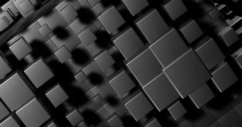 Surface of squares moving out in waves. Design. 3D surface with retractable squa Stock Footage 203320210