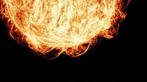 Surface of The Sun, Close Up, 3D Render, Realistic, Sun Flares, Plasma, Stock Footage 257509982