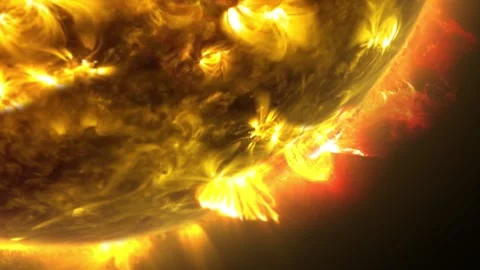 Surface of Sun with Plasma Ejections Stock Footage 257585167