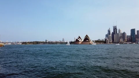 The surface of Sydney Harbour Video stock 123882667