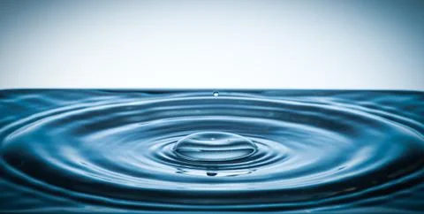 Surface tension of a liquid with concentric circles Stock Photos