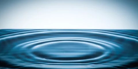 Surface tension of a liquid with concentric circles Stock Photos
