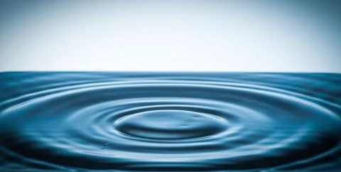 Surface tension of a liquid with concentric circles Stock Photos