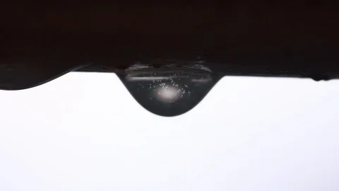 Surface tension on a water drop Stock Footage 113074415
