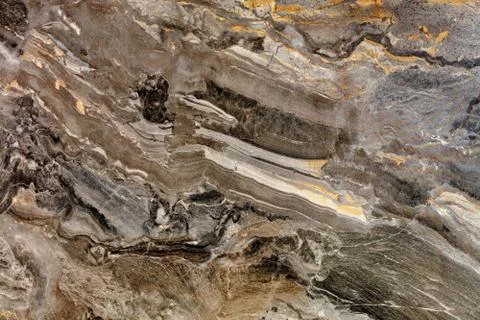 The surface, texture and background of brown marble with beige and black stri Foto stock