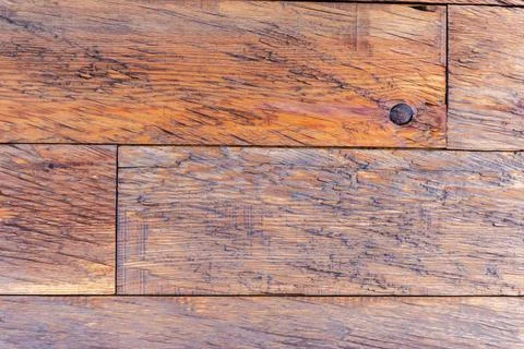 Surface texture of lined with horizontal roughly processed solid planks Stock Photos