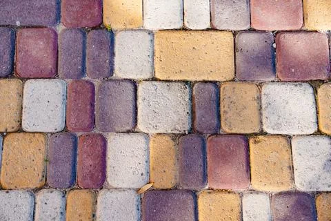 Surface texture Paving slabs made of bricks Foto stock