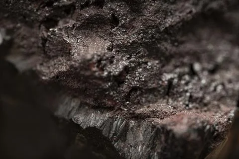 Surface texture of raw hematite mineral. Iron ore. Foto stock