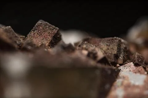 Surface texture of raw hematite mineral. Iron ore. Stock Photos
