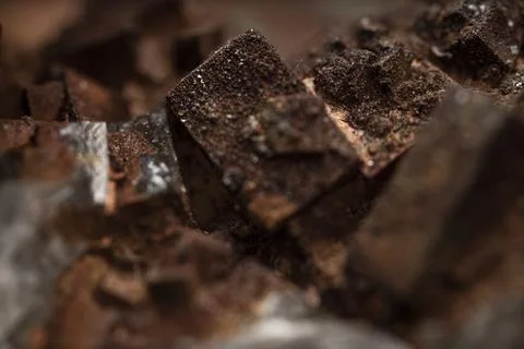 Surface texture of raw hematite mineral. Iron ore. Stock Photos