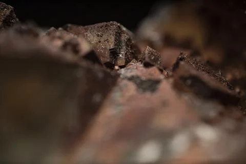 Surface texture of raw hematite mineral. Iron ore. Foto stock