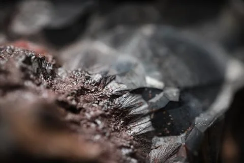 Surface texture of raw hematite mineral. Iron ore. Stock Photos