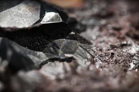 Surface texture of raw hematite mineral. Iron ore. Stock Photos