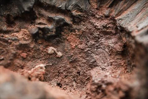 Surface texture of raw hematite mineral. Iron ore. Stock Photos