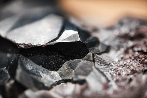 Surface texture of raw hematite mineral. Iron ore. Stock Photos