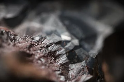 Surface texture of raw hematite mineral. Iron ore. Stock Photos