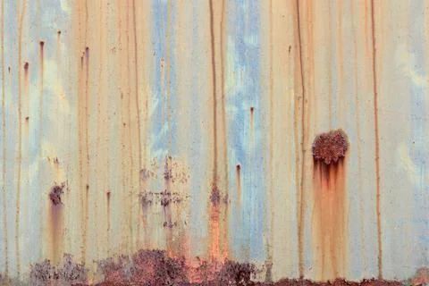 Surface texture of rust and peelling paint on metal Stock Photos