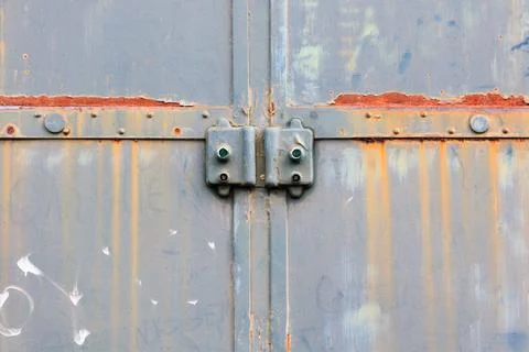 Surface texture of rust and peelling paint on metal Stock Photos