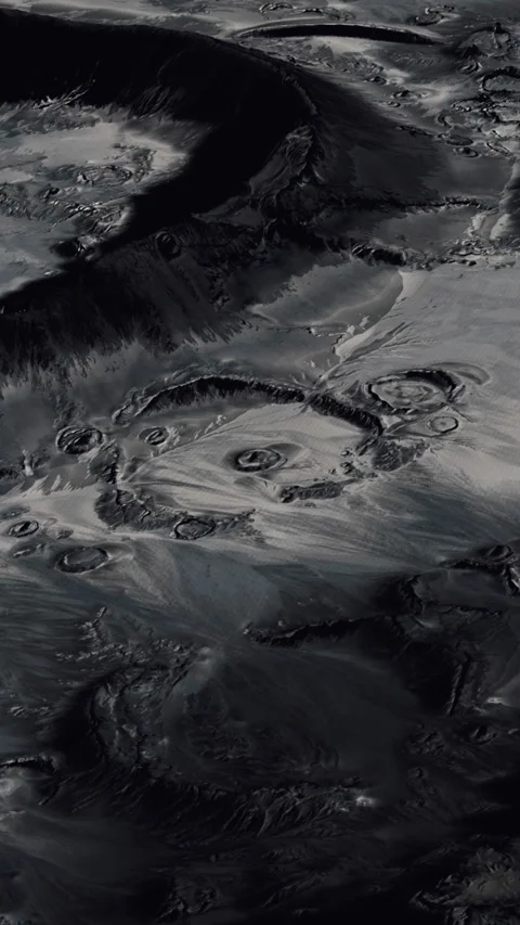 Surface of Titan shows dark regions and bright patterns formed by methane Stock Footage 344962753
