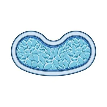 Surface top view pool cartoon vector illustration Ilustração Stock