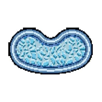 Surface top view pool pixel art vector illustration Ilustração Stock