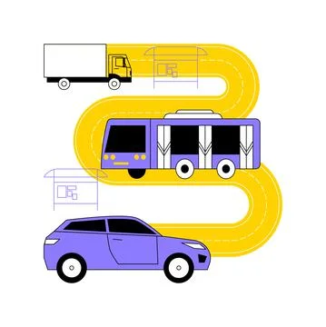 Surface transport abstract concept vector illustration. Stock Illustration