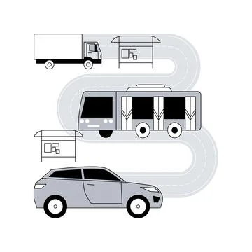 Surface transport abstract concept vector illustration. Stock Illustration