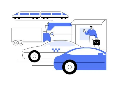 Surface transport abstract concept vector illustration. Stock Illustration