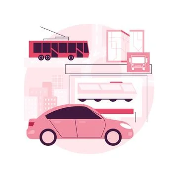 Surface transport abstract concept vector illustration. Stock Illustration