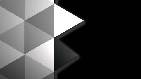Surface of triangles in different hints of gray turning one by one. Stock Footage 132837921