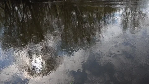 Surface of turbulent river flow at spring. 4K stock video footage Video stock 103817626