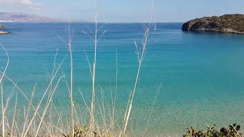 The surface of the turquoise-coloured sea Stock Footage 69221481