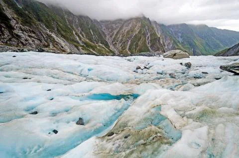 Surface View of an Alpine Glacier Stock Photos