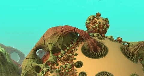The surface of an virus or an alien planet 3d rendering Stock Illustration