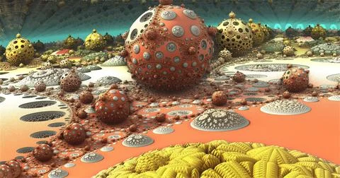 The surface of an virus or an alien planet 3d rendering Stock Illustration