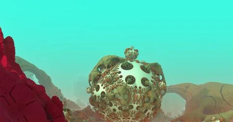 The surface of an virus or an alien planet 3d rendering Stock Illustration